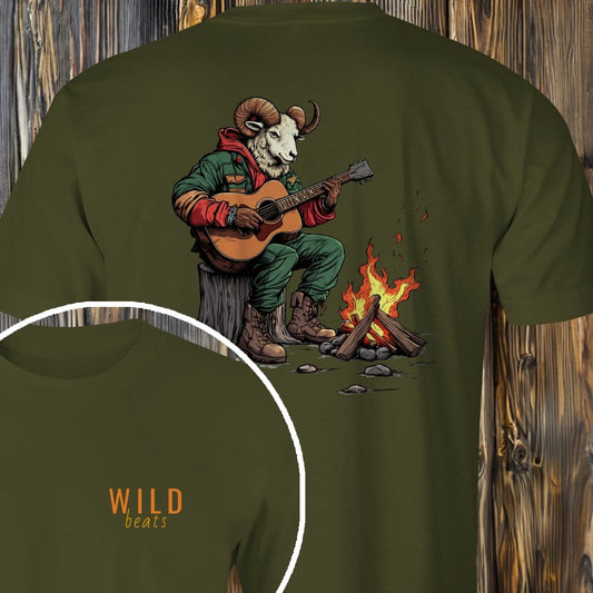 MyDesigns T-Shirt Military Green / S Big Horn Sheep Campfire Jam T-Shirt