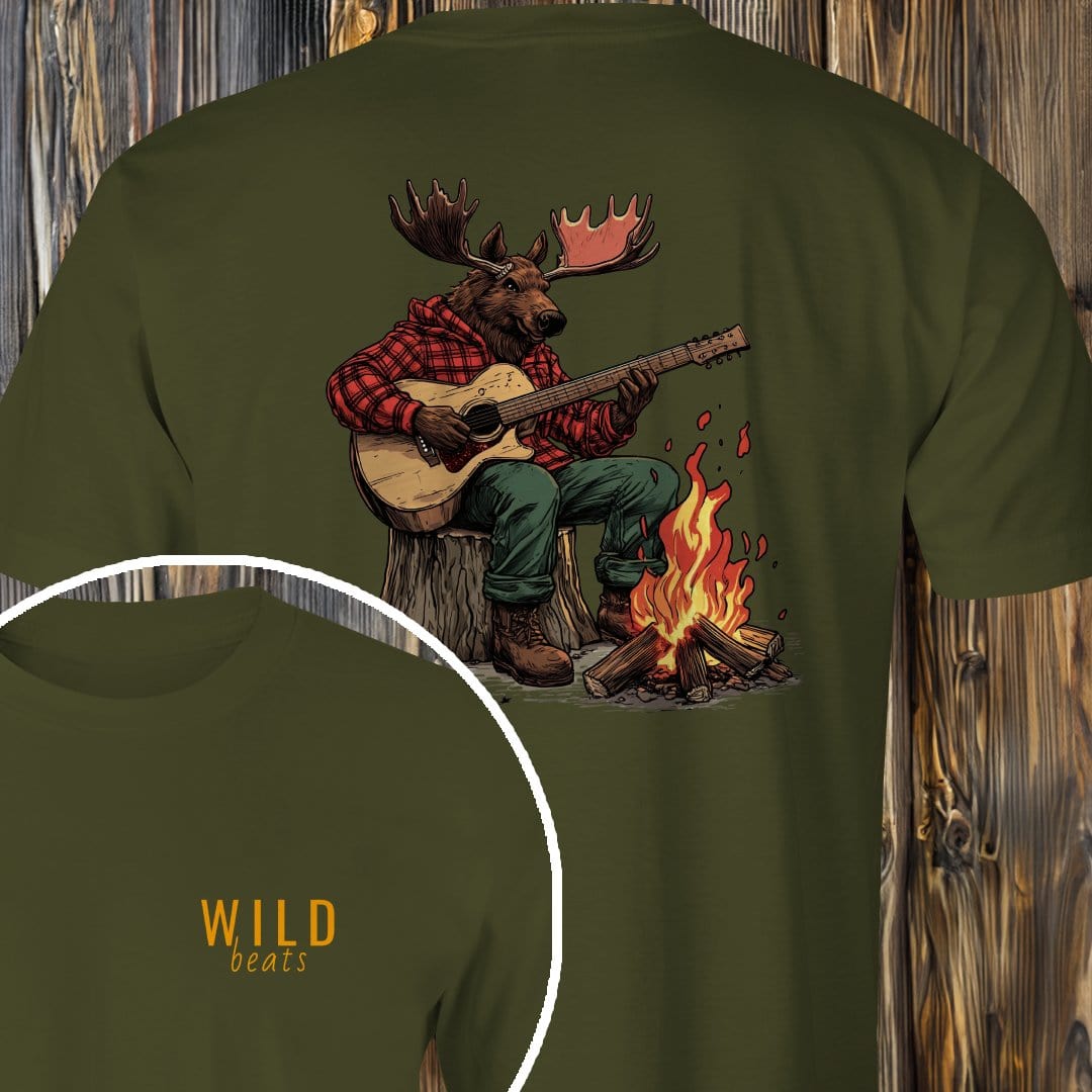 MyDesigns T-Shirt Military Green / S Moose Campfire Jam T-Shirt