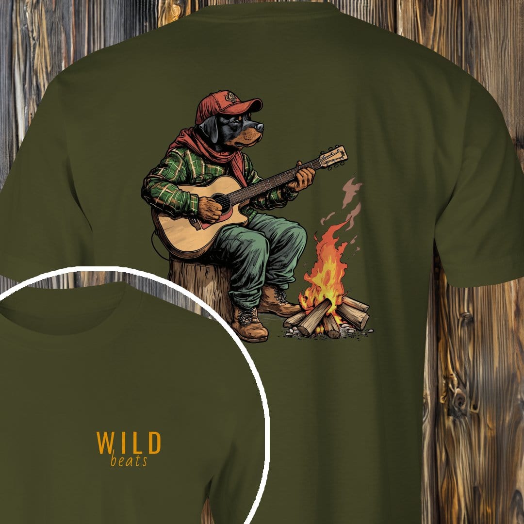 MyDesigns T-Shirt Military Green / S Rottweiler Campfire Jam T-Shirt