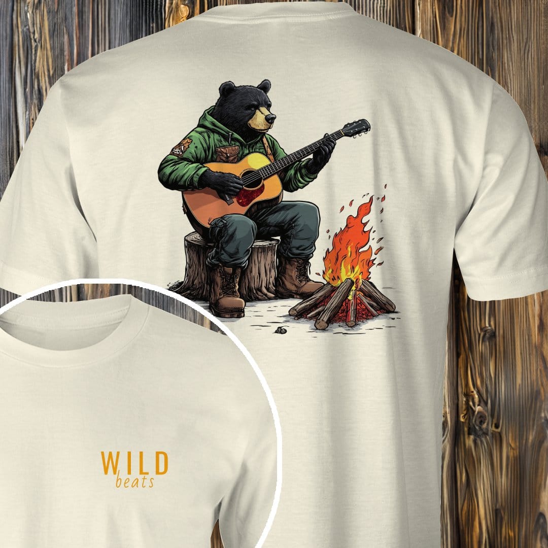 MyDesigns T-Shirt Natural / S Black Bear Campfire Jam T-Shirt