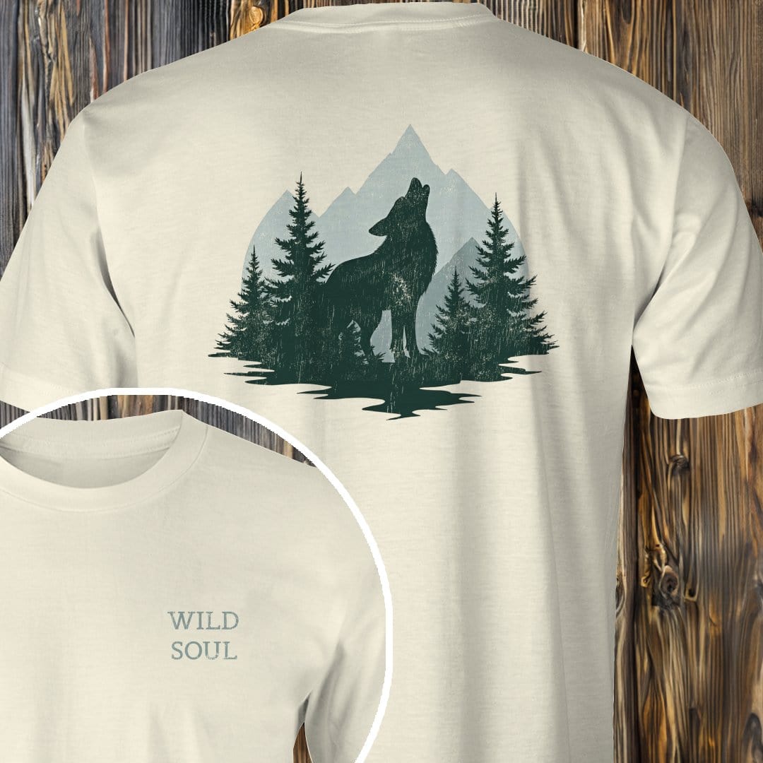 MyDesigns T-Shirt Natural / S Distressed Howling Wolf T-Shirt