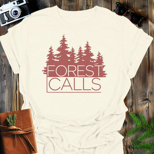 Forest Calls T-Shirt In Natural / S Lightweight adventure tee for outdoor lovers Perfect for hiking camping or road trips Made from soft breathable cotton for all-day comfort Ideal for nature lovers and adventurers FAYO Threads outdoor apparel remember Fun Awaits You Outside