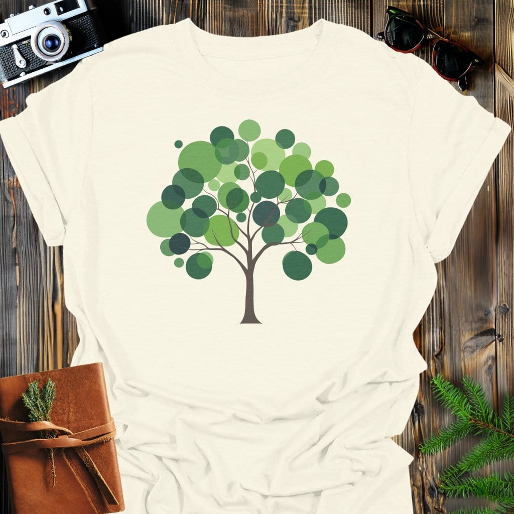 Forest Glow T-Shirt In Natural / S Lightweight adventure tee for outdoor lovers Perfect for hiking camping or road trips Made from soft breathable cotton for all-day comfort Ideal for nature lovers and adventurers FAYO Threads outdoor apparel remember Fun Awaits You Outside