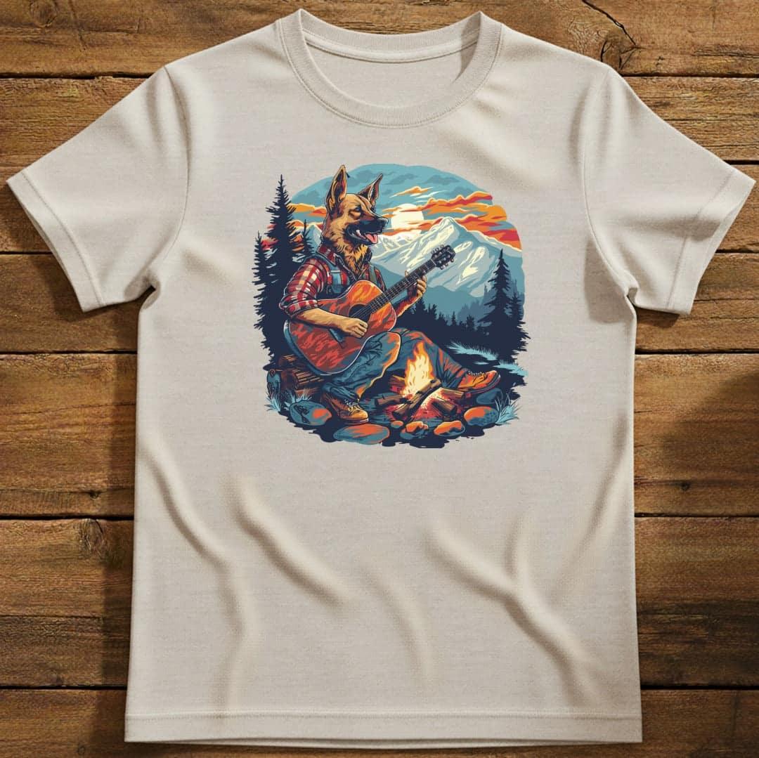 German Shepherd Country Jam T-Shirt In Natural / S Lightweight adventure tee for outdoor lovers Perfect for hiking camping or road trips Made from soft breathable cotton for all-day comfort Ideal for nature lovers and adventurers FAYO Threads outdoor apparel remember Fun Awaits You Outside