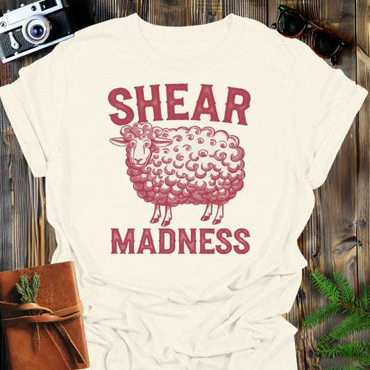 Shear Madness T-Shirt In Natural / S Lightweight adventure tee for outdoor lovers Perfect for hiking camping or road trips Made from soft breathable cotton for all-day comfort Ideal for nature lovers and adventurers FAYO Threads outdoor apparel remember Fun Awaits You Outside