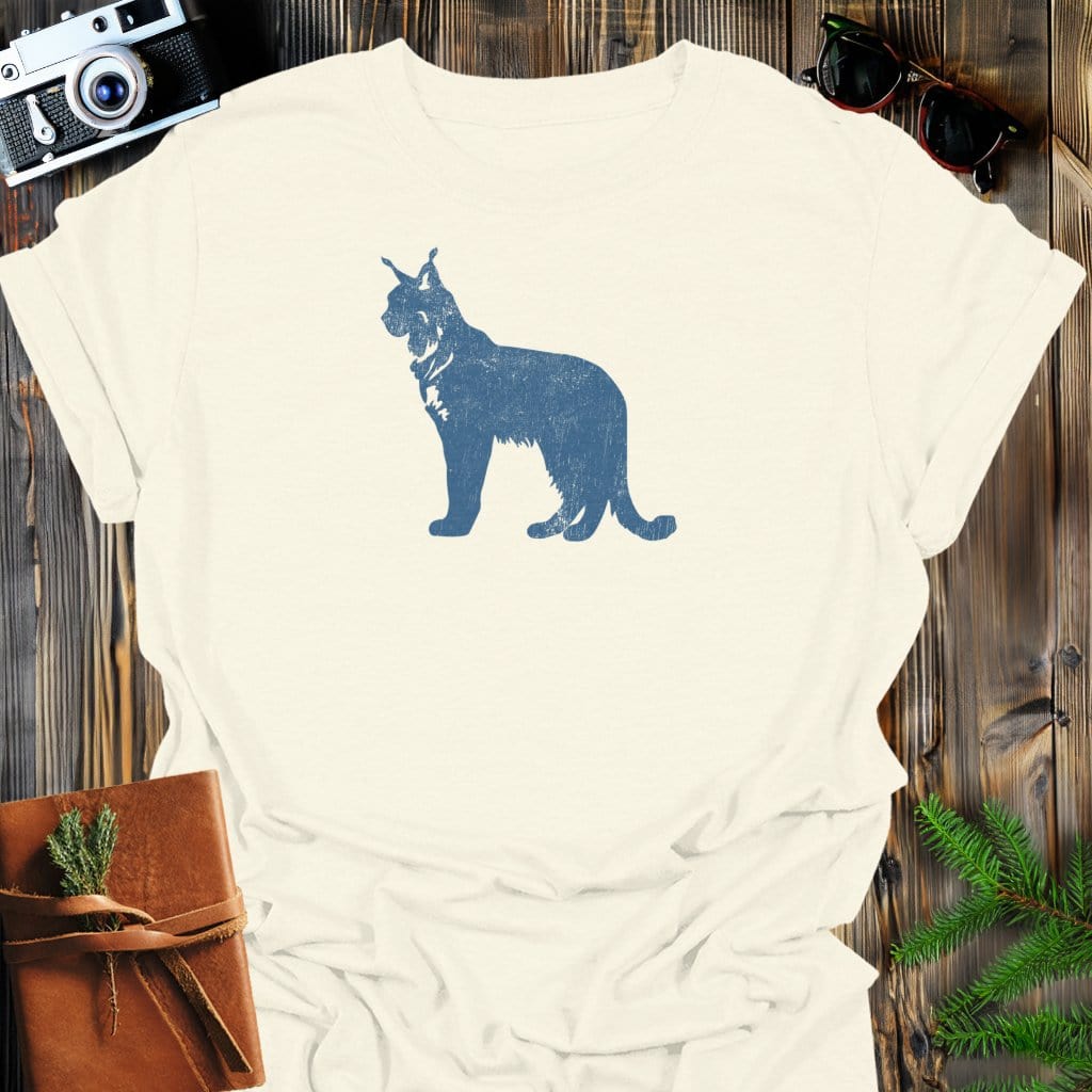 Vintage Lynx T-Shirt In Natural / S Lightweight adventure tee for outdoor lovers Perfect for hiking camping or road trips Made from soft breathable cotton for all-day comfort Ideal for nature lovers and adventurers FAYO Threads outdoor apparel remember Fun Awaits You Outside