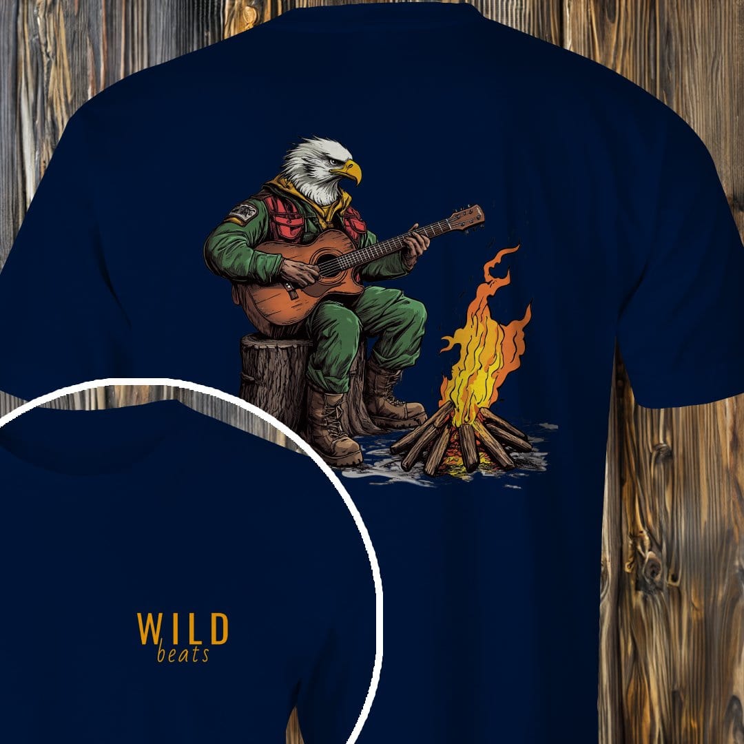 MyDesigns T-Shirt Navy / S Bald Eagle Campfire Jam T-Shirt