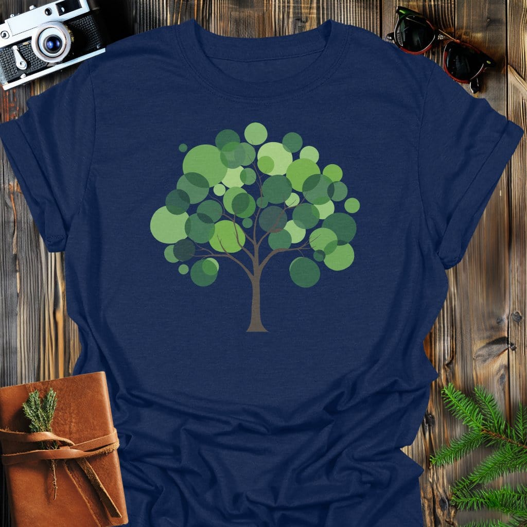 Forest Glow T-Shirt In Navy / S Lightweight adventure tee for outdoor lovers Perfect for hiking camping or road trips Made from soft breathable cotton for all-day comfort Ideal for nature lovers and adventurers FAYO Threads outdoor apparel remember Fun Awaits You Outside