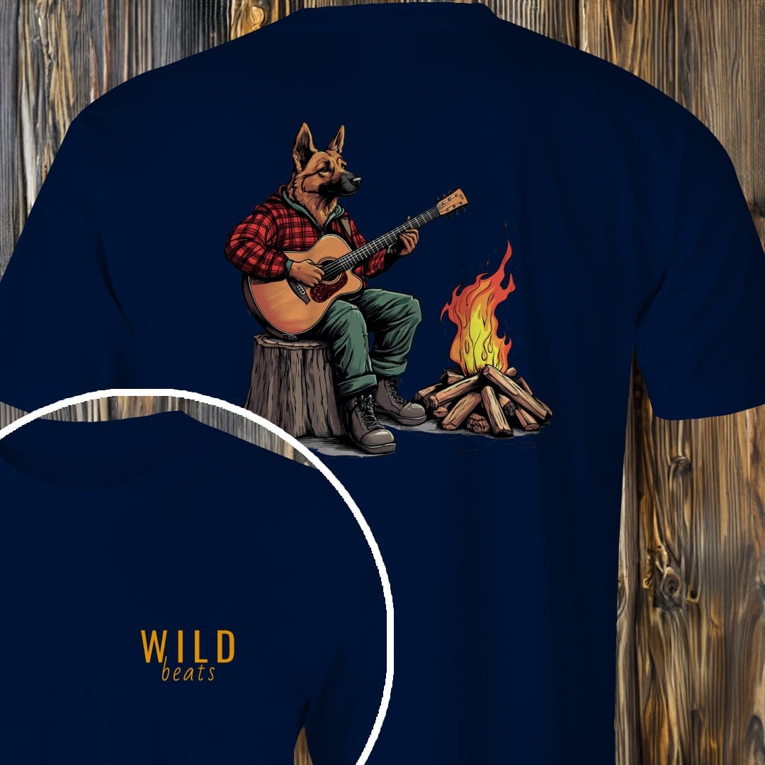 MyDesigns T-Shirt Navy / S German Shepherd Bonfire Jam T-Shirt