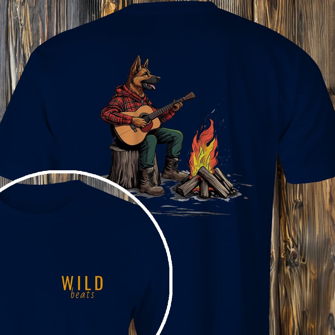 MyDesigns T-Shirt Navy / S German Shepherd Campfire Jam T-Shirt