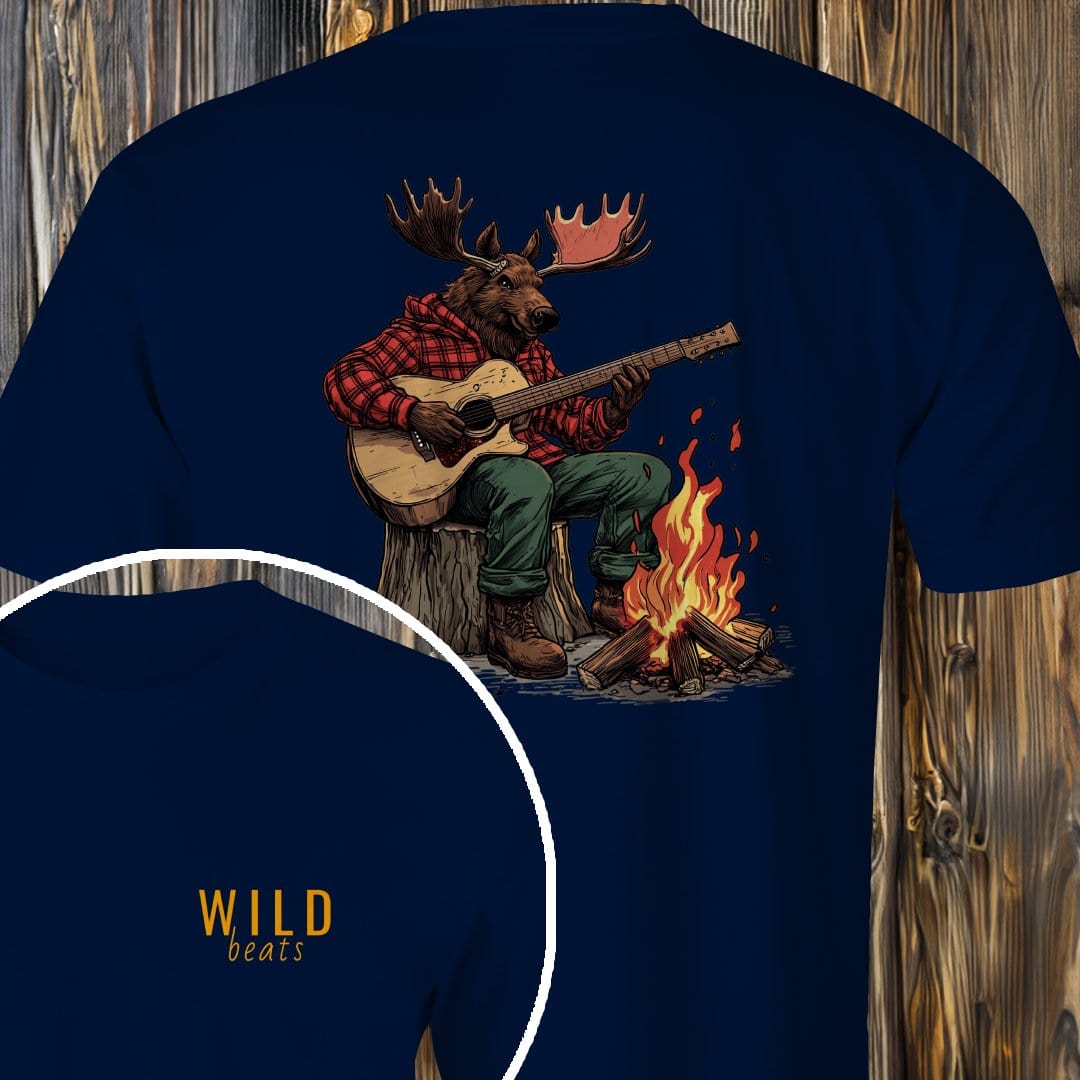 MyDesigns T-Shirt Navy / S Moose Campfire Jam T-Shirt