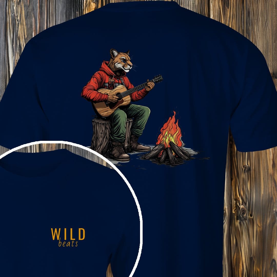 MyDesigns T-Shirt Navy / S Mountain Lion Campfire Jam T-Shirt