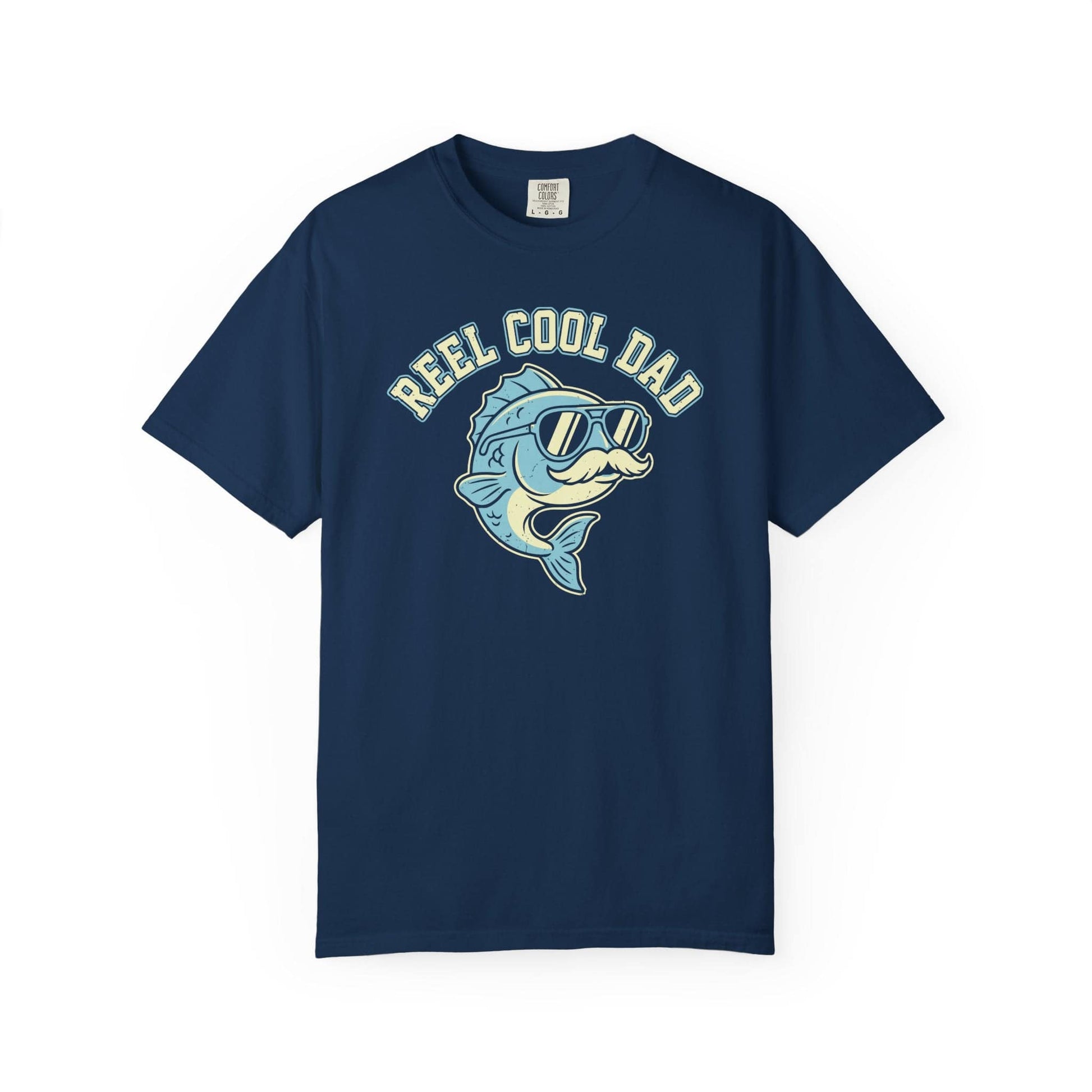 Reel Cool Dad T-Shirt In Navy / S Lightweight adventure tee for outdoor lovers Perfect for hiking camping or road trips Made from soft breathable cotton for all-day comfort Ideal for nature lovers and adventurers FAYO Threads outdoor apparel remember Fun Awaits You Outside