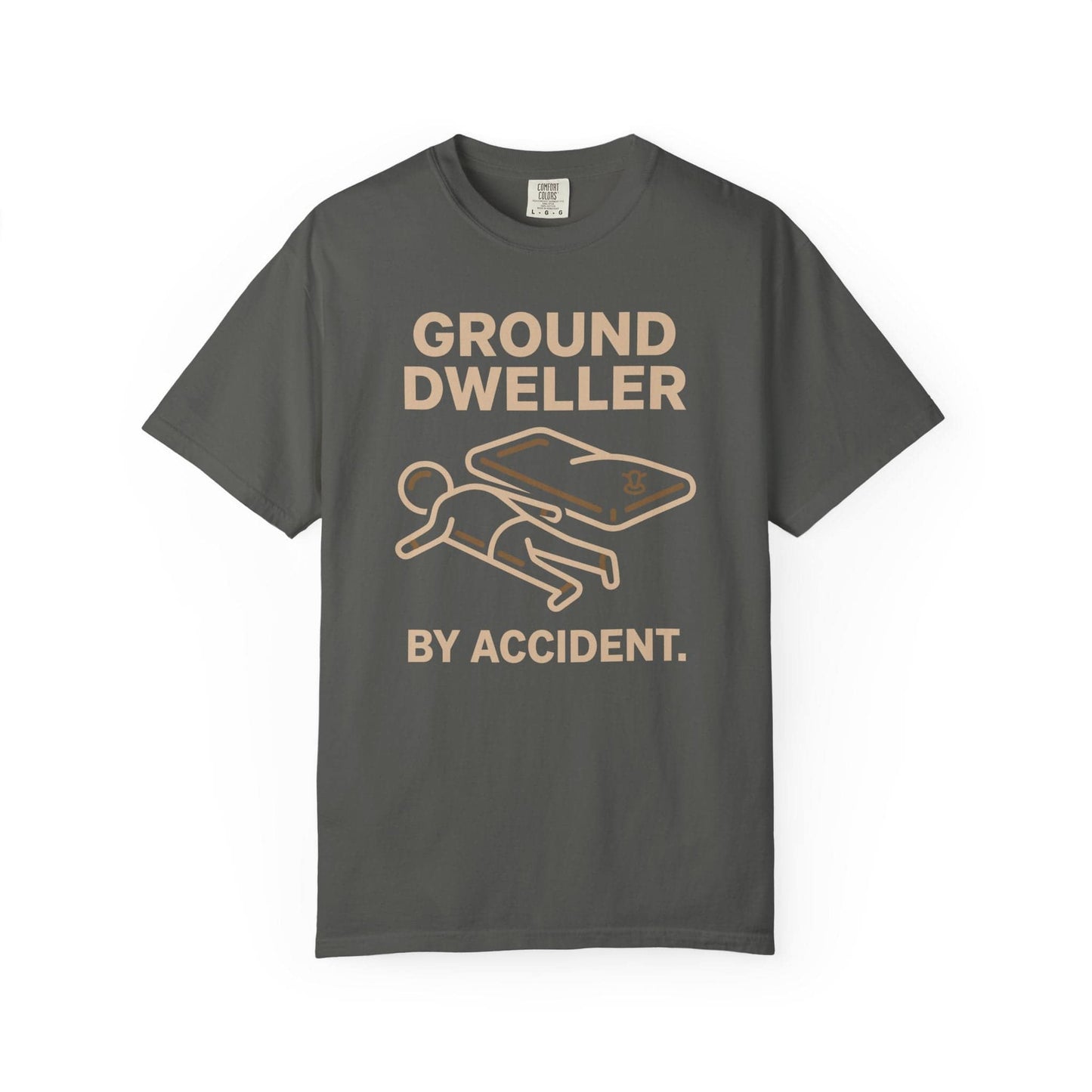 Accidental Ground Dweller T-Shirt In Pepper / S Lightweight adventure tee for outdoor lovers Perfect for hiking camping or road trips Made from soft breathable cotton for all-day comfort Ideal for nature lovers and adventurers FAYO Threads outdoor apparel remember Fun Awaits You Outside