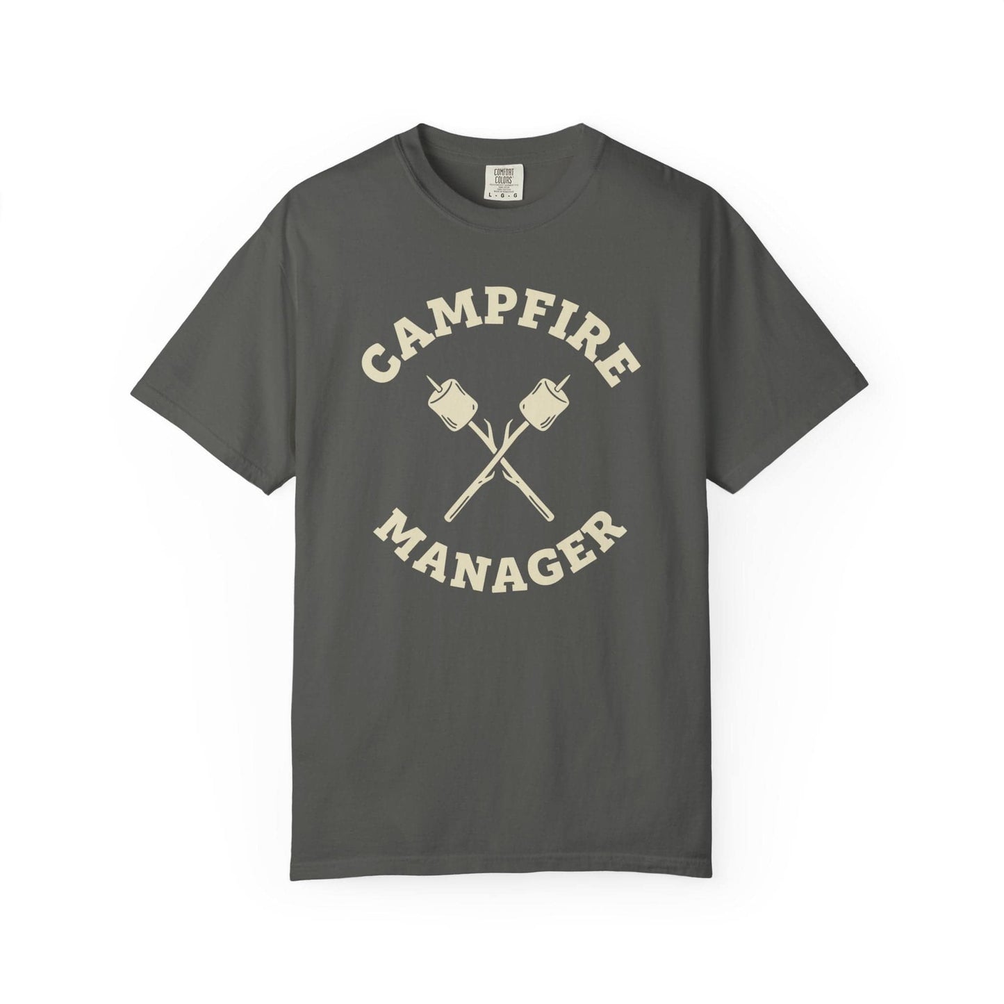 Campfire Manager T-Shirt In Pepper / S Lightweight adventure tee for outdoor lovers Perfect for hiking camping or road trips Made from soft breathable cotton for all-day comfort Ideal for nature lovers and adventurers FAYO Threads outdoor apparel remember Fun Awaits You Outside