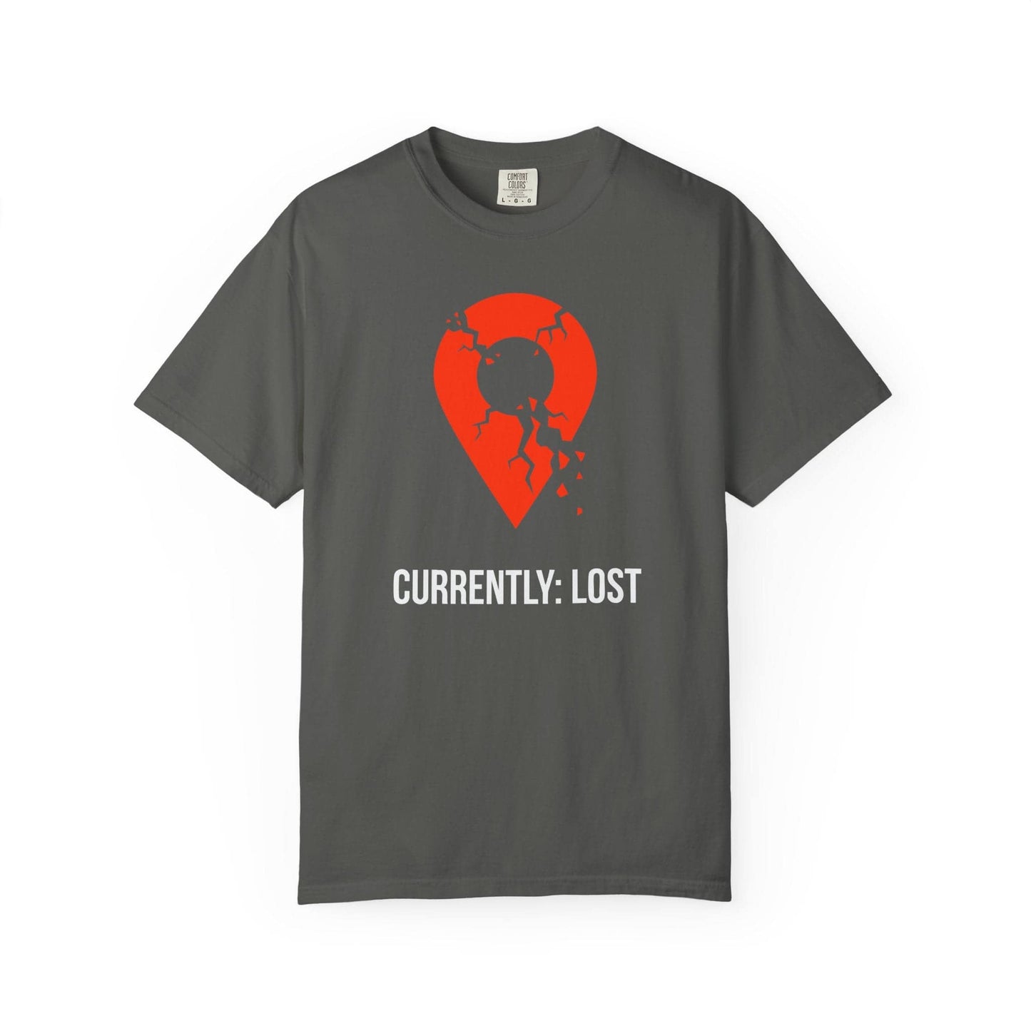 Currently Lost T-Shirt In Pepper / S Lightweight adventure tee for outdoor lovers Perfect for hiking camping or road trips Made from soft breathable cotton for all-day comfort Ideal for nature lovers and adventurers FAYO Threads outdoor apparel remember Fun Awaits You Outside