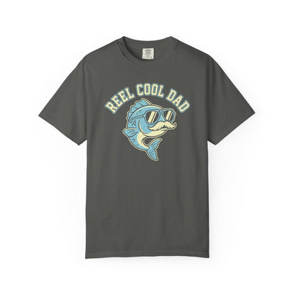 Reel Cool Dad T-Shirt In Pepper / S Lightweight adventure tee for outdoor lovers Perfect for hiking camping or road trips Made from soft breathable cotton for all-day comfort Ideal for nature lovers and adventurers FAYO Threads outdoor apparel remember Fun Awaits You Outside
