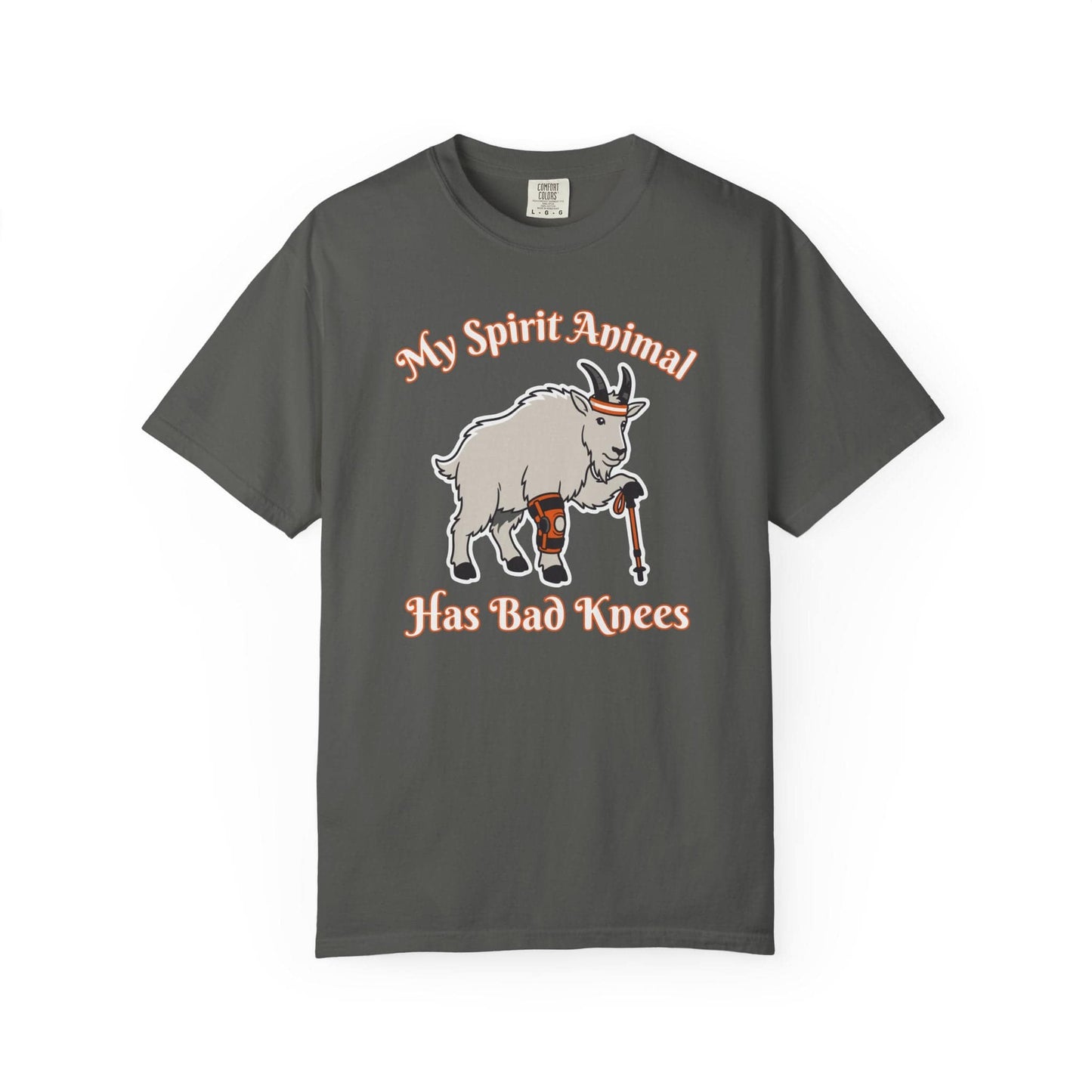 Spirit Animal Has Bad Knees T-Shirt In Pepper / S Lightweight adventure tee for outdoor lovers Perfect for hiking camping or road trips Made from soft breathable cotton for all-day comfort Ideal for nature lovers and adventurers FAYO Threads outdoor apparel remember Fun Awaits You Outside