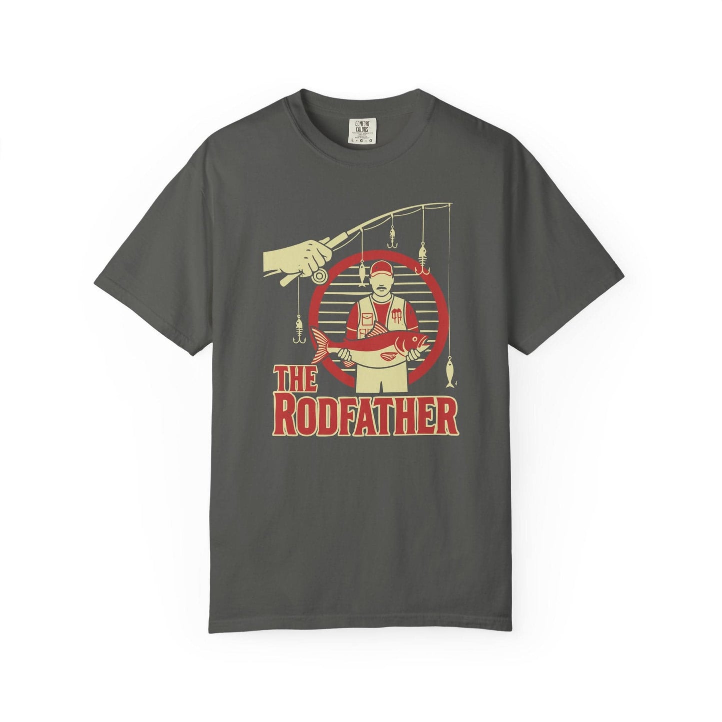 The Rodfather T-Shirt In Pepper / S Lightweight adventure tee for outdoor lovers Perfect for hiking camping or road trips Made from soft breathable cotton for all-day comfort Ideal for nature lovers and adventurers FAYO Threads outdoor apparel remember Fun Awaits You Outside