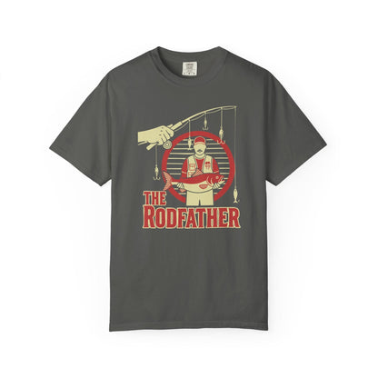 The Rodfather T-Shirt In Pepper / S Lightweight adventure tee for outdoor lovers Perfect for hiking camping or road trips Made from soft breathable cotton for all-day comfort Ideal for nature lovers and adventurers FAYO Threads outdoor apparel remember Fun Awaits You Outside