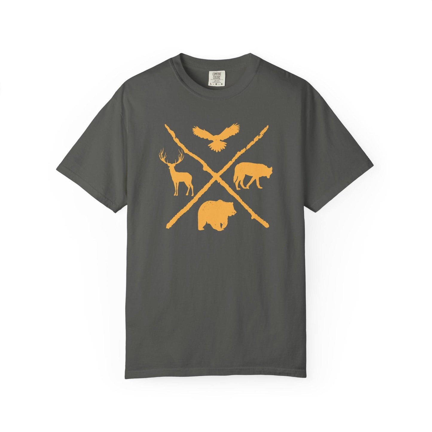 Wildlife Love T-Shirt In Pepper / S Lightweight adventure tee for outdoor lovers Perfect for hiking camping or road trips Made from soft breathable cotton for all-day comfort Ideal for nature lovers and adventurers FAYO Threads outdoor apparel remember Fun Awaits You Outside