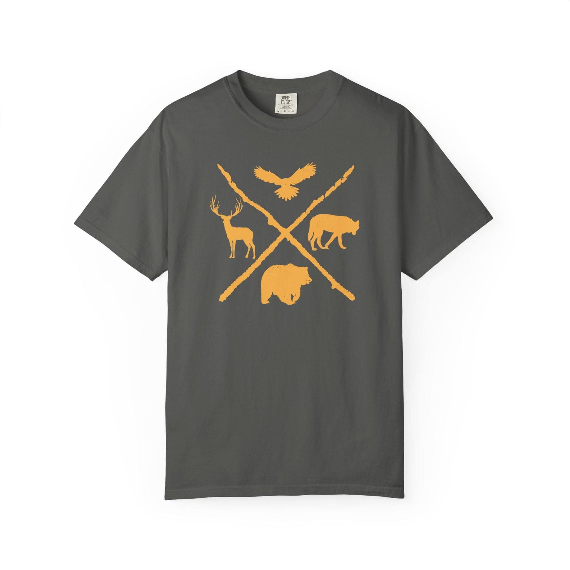 Wildlife Love T-Shirt In Pepper / S Lightweight adventure tee for outdoor lovers Perfect for hiking camping or road trips Made from soft breathable cotton for all-day comfort Ideal for nature lovers and adventurers FAYO Threads outdoor apparel remember Fun Awaits You Outside