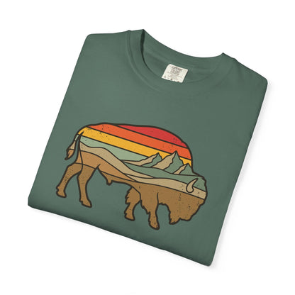 Retro Buffalo T-Shirt In Lightweight adventure tee for outdoor lovers Perfect for hiking camping or road trips Made from soft breathable cotton for all-day comfort Ideal for nature lovers and adventurers FAYO Threads outdoor apparel remember Fun Awaits You Outside