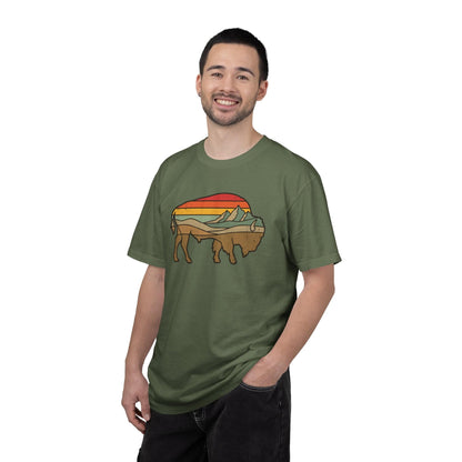 Retro Buffalo T-Shirt In Lightweight adventure tee for outdoor lovers Perfect for hiking camping or road trips Made from soft breathable cotton for all-day comfort Ideal for nature lovers and adventurers FAYO Threads outdoor apparel remember Fun Awaits You Outside