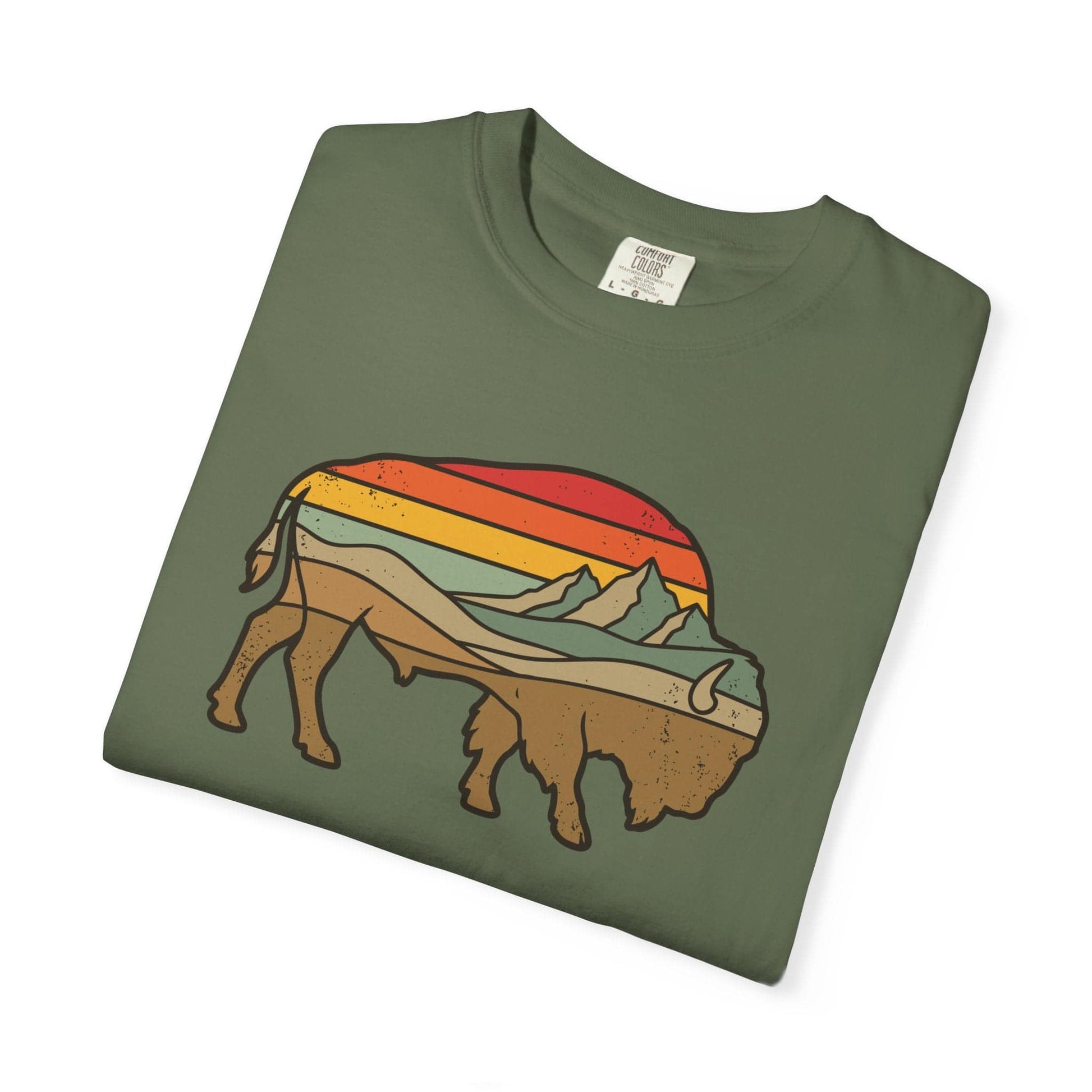 Retro Buffalo T-Shirt In Lightweight adventure tee for outdoor lovers Perfect for hiking camping or road trips Made from soft breathable cotton for all-day comfort Ideal for nature lovers and adventurers FAYO Threads outdoor apparel remember Fun Awaits You Outside