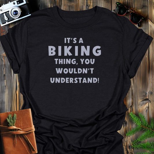 Biking Vibes T-Shirt In Black / S Lightweight adventure tee for outdoor lovers Perfect for hiking camping or road trips Made from soft breathable cotton for all-day comfort Ideal for nature lovers and adventurers FAYO Threads outdoor apparel remember Fun Awaits You Outside