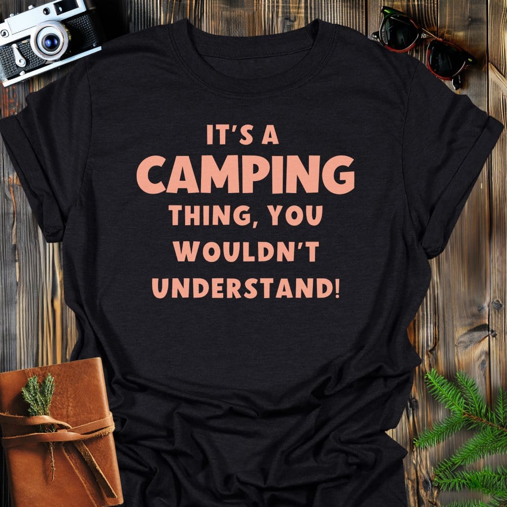 Camping Life T-Shirt In Black / S Lightweight adventure tee for outdoor lovers Perfect for hiking camping or road trips Made from soft breathable cotton for all-day comfort Ideal for nature lovers and adventurers FAYO Threads outdoor apparel remember Fun Awaits You Outside