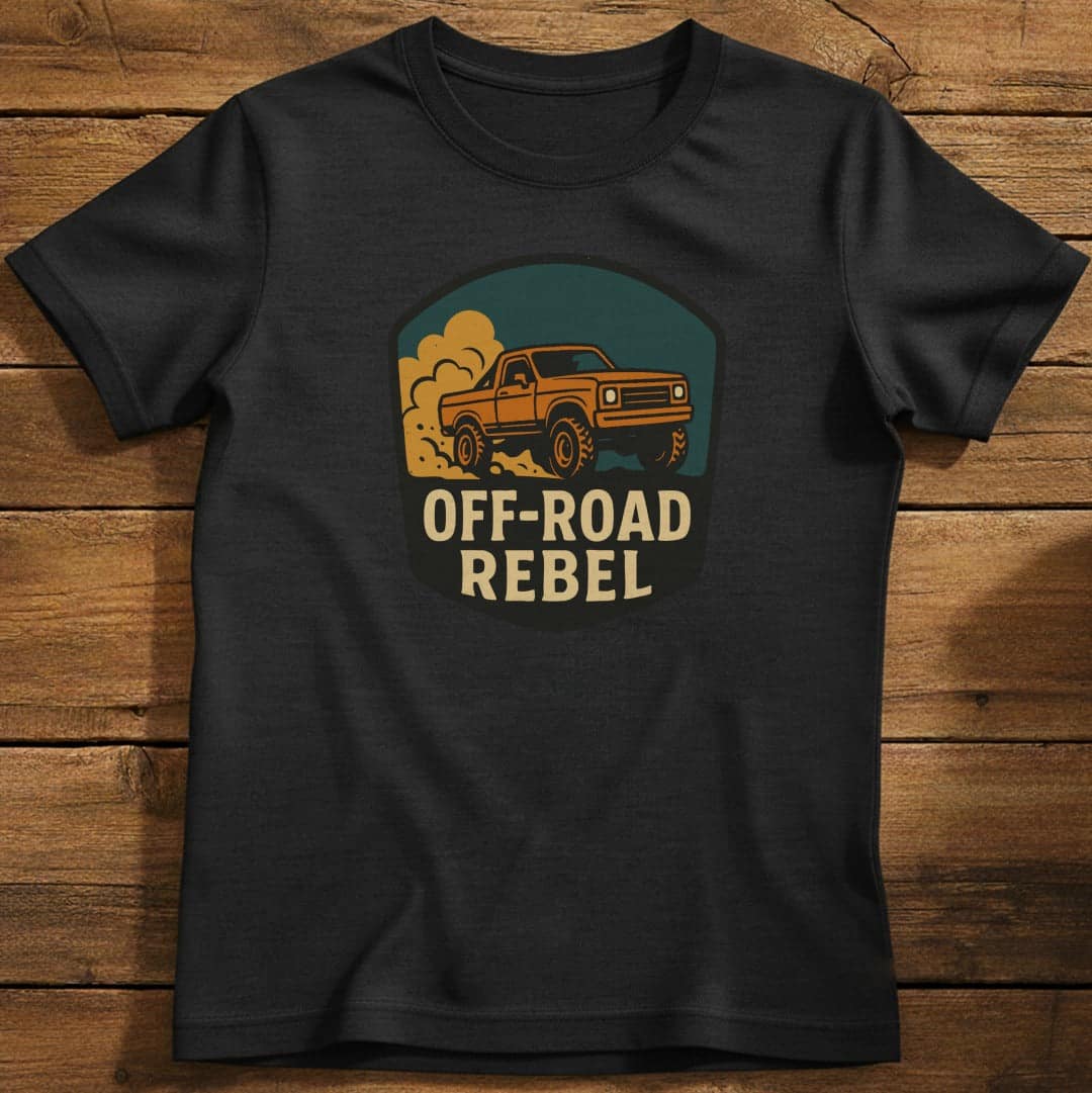 Off-Road Rebel 4x4 T-Shirt In S / Black Lightweight adventure tee for outdoor lovers Perfect for hiking camping or road trips Made from soft breathable cotton for all-day comfort Ideal for nature lovers and adventurers FAYO Threads outdoor apparel remember Fun Awaits You Outside