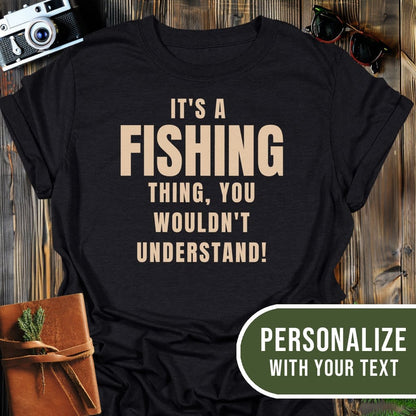 Personalized Fishing Life T-Shirt In Black / S Lightweight adventure tee for outdoor lovers Perfect for hiking camping or road trips Made from soft breathable cotton for all-day comfort Ideal for nature lovers and adventurers FAYO Threads outdoor apparel remember Fun Awaits You Outside