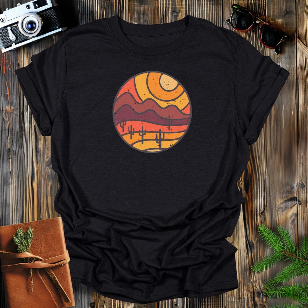 MyDesigns T-Shirt S / Black Sunset Desert Distressed T-Shirt