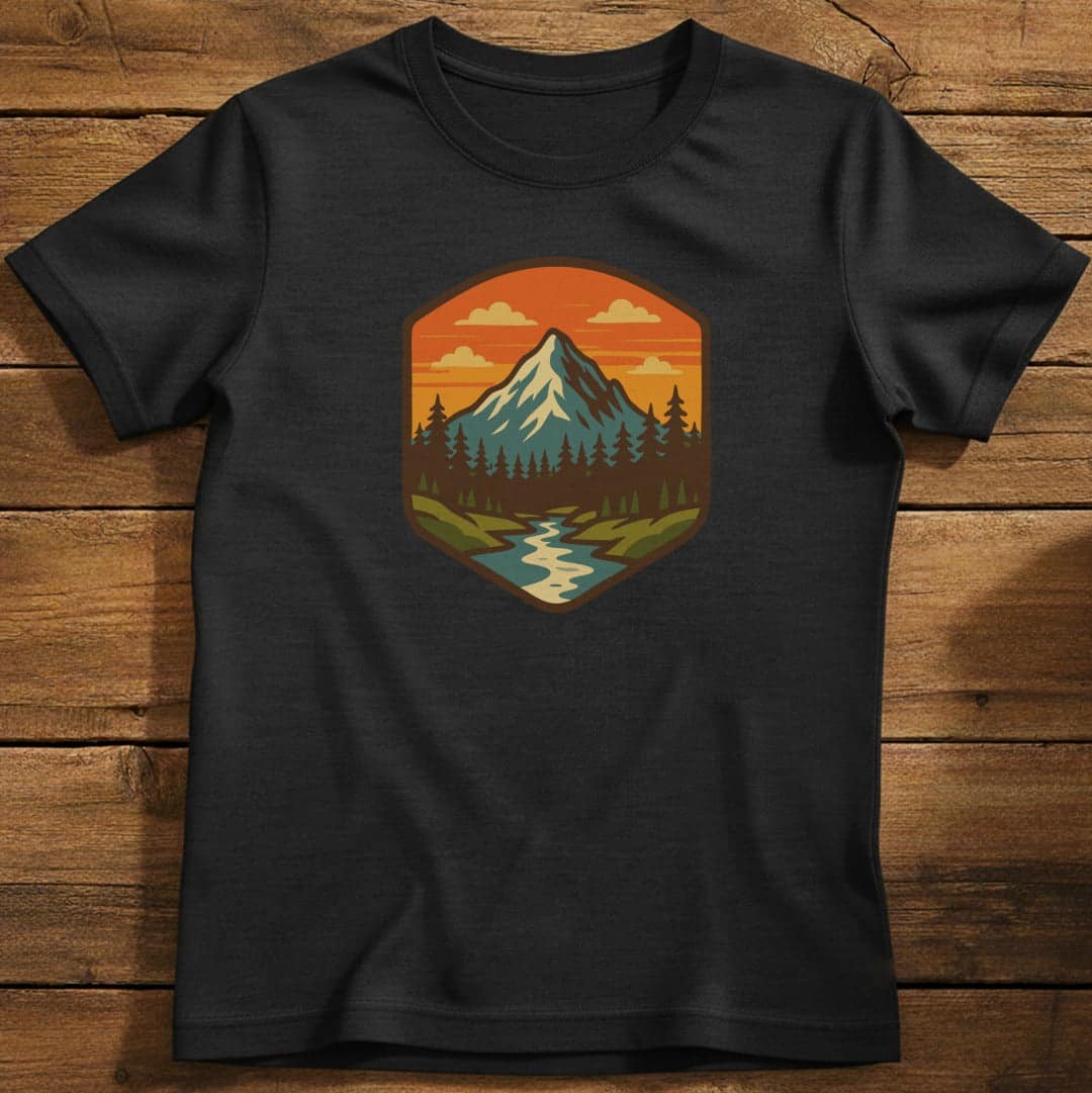 Vintage Majestic Mountain T-Shirt In S / Black Lightweight adventure tee for outdoor lovers Perfect for hiking camping or road trips Made from soft breathable cotton for all-day comfort Ideal for nature lovers and adventurers FAYO Threads outdoor apparel remember Fun Awaits You Outside