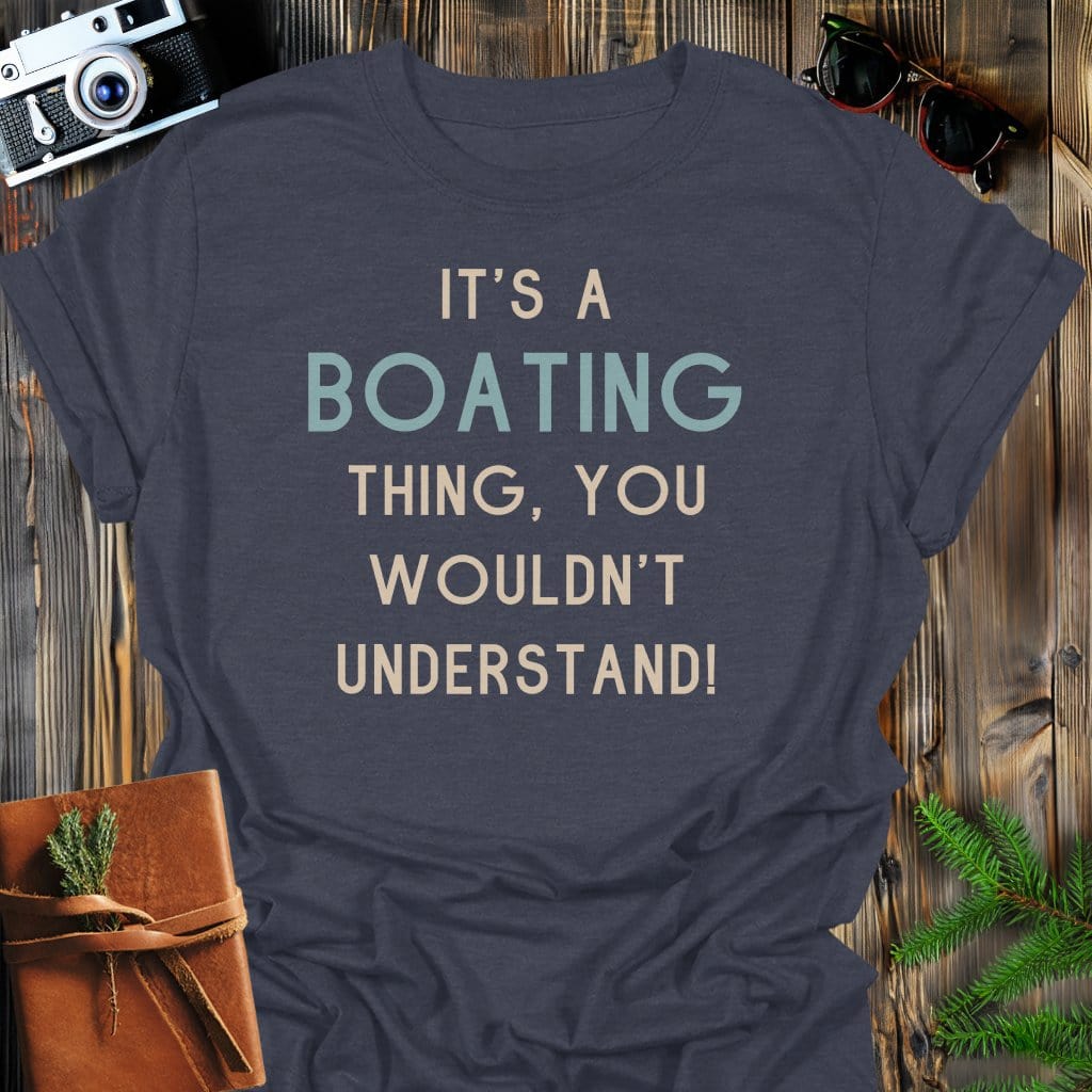 Boating Life T-Shirt In Dark Heather / S Lightweight adventure tee for outdoor lovers Perfect for hiking camping or road trips Made from soft breathable cotton for all-day comfort Ideal for nature lovers and adventurers FAYO Threads outdoor apparel remember Fun Awaits You Outside