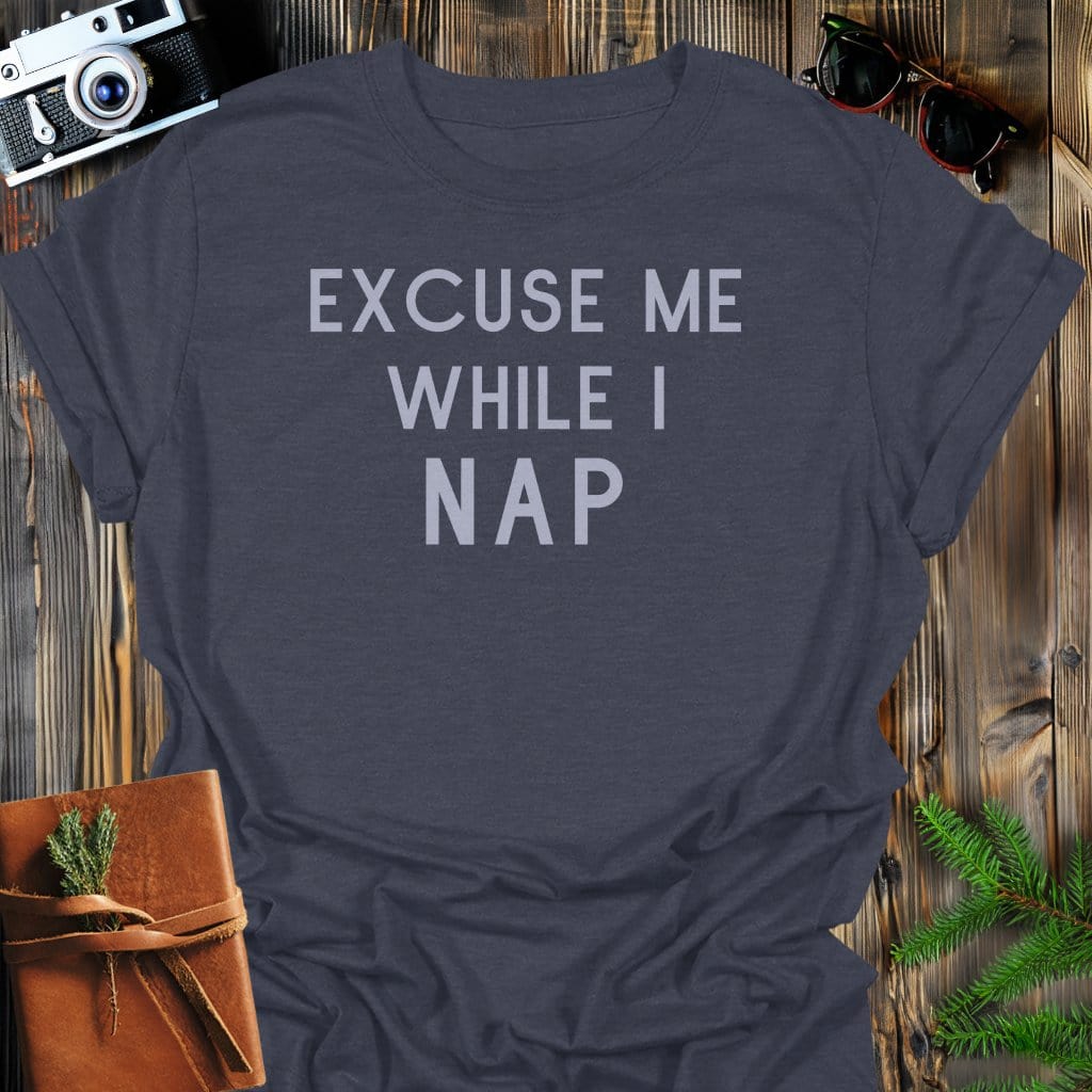 Nap Needed T-Shirt In Dark Heather / S Lightweight adventure tee for outdoor lovers Perfect for hiking camping or road trips Made from soft breathable cotton for all-day comfort Ideal for nature lovers and adventurers FAYO Threads outdoor apparel remember Fun Awaits You Outside
