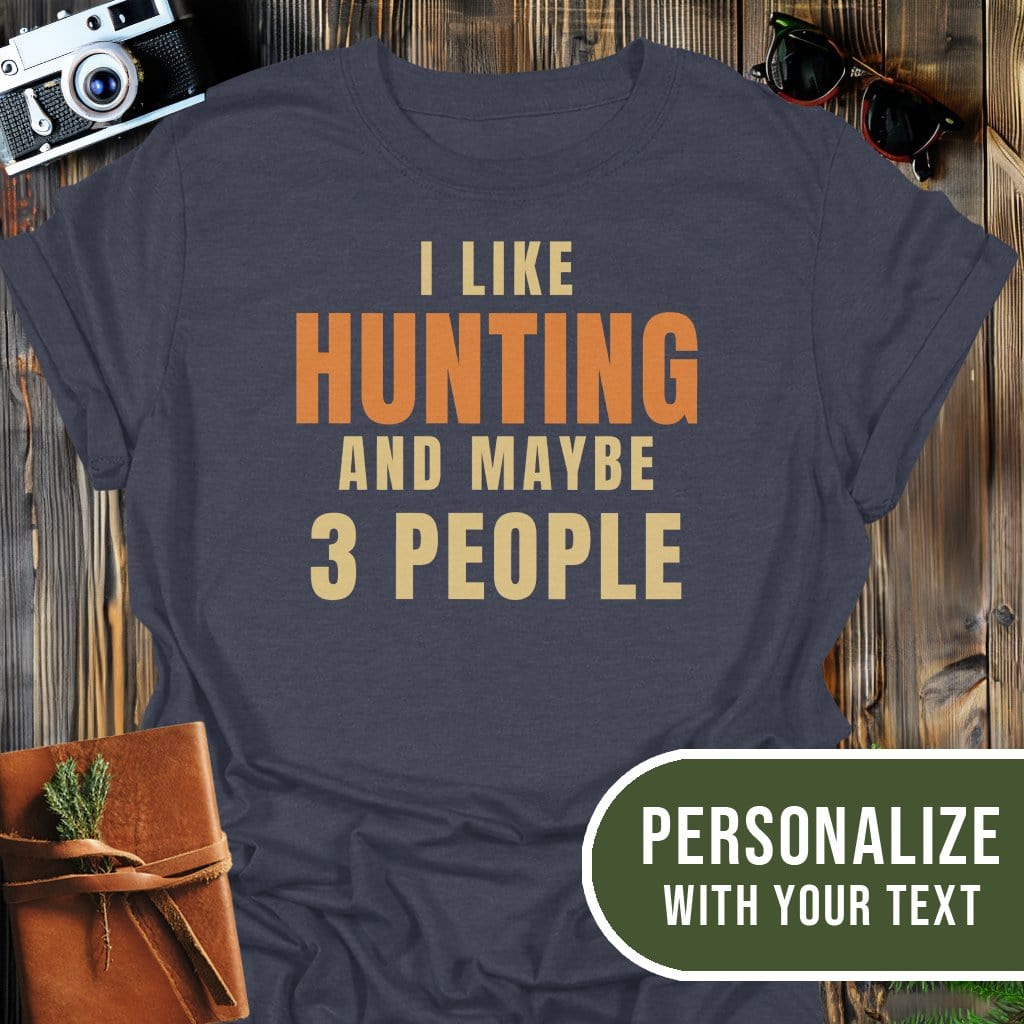 Personalized Hunting Humor T-Shirt In Dark Heather / S Lightweight adventure tee for outdoor lovers Perfect for hiking camping or road trips Made from soft breathable cotton for all-day comfort Ideal for nature lovers and adventurers FAYO Threads outdoor apparel remember Fun Awaits You Outside