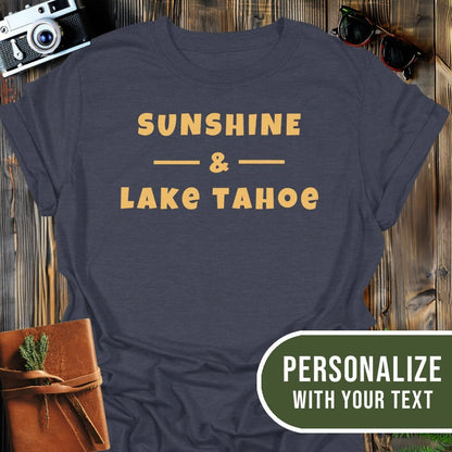 Personalized Lake Tahoe T-Shirt In Dark Heather / S Lightweight adventure tee for outdoor lovers Perfect for hiking camping or road trips Made from soft breathable cotton for all-day comfort Ideal for nature lovers and adventurers FAYO Threads outdoor apparel remember Fun Awaits You Outside