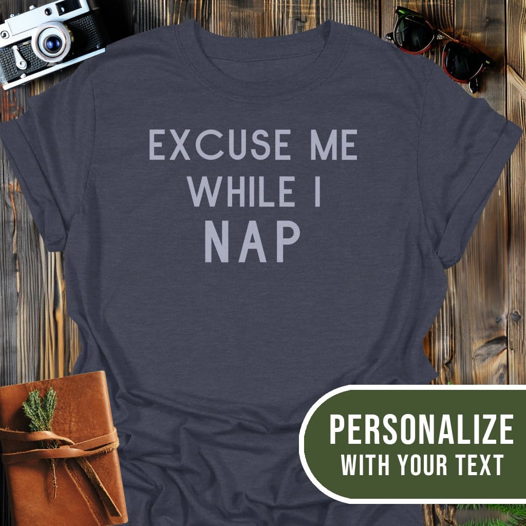 Personalized Nap Needed T-Shirt In Dark Heather / S Lightweight adventure tee for outdoor lovers Perfect for hiking camping or road trips Made from soft breathable cotton for all-day comfort Ideal for nature lovers and adventurers FAYO Threads outdoor apparel remember Fun Awaits You Outside