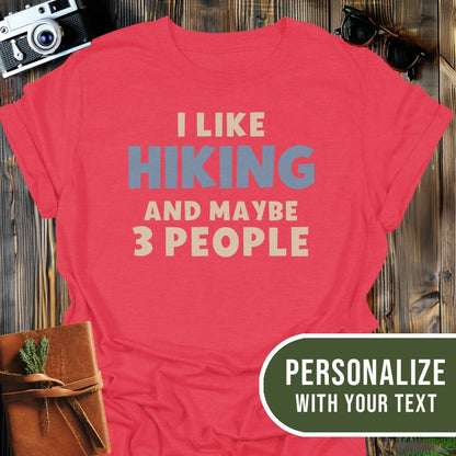 Personalized Hiking Mood T-Shirt In Heather Red / S Lightweight adventure tee for outdoor lovers Perfect for hiking camping or road trips Made from soft breathable cotton for all-day comfort Ideal for nature lovers and adventurers FAYO Threads outdoor apparel remember Fun Awaits You Outside
