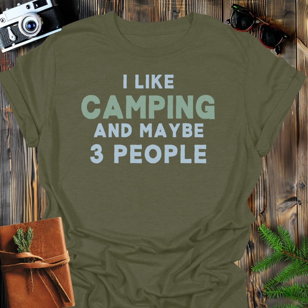 Camping Mood T-Shirt In Military Green / S Lightweight adventure tee for outdoor lovers Perfect for hiking camping or road trips Made from soft breathable cotton for all-day comfort Ideal for nature lovers and adventurers FAYO Threads outdoor apparel remember Fun Awaits You Outside