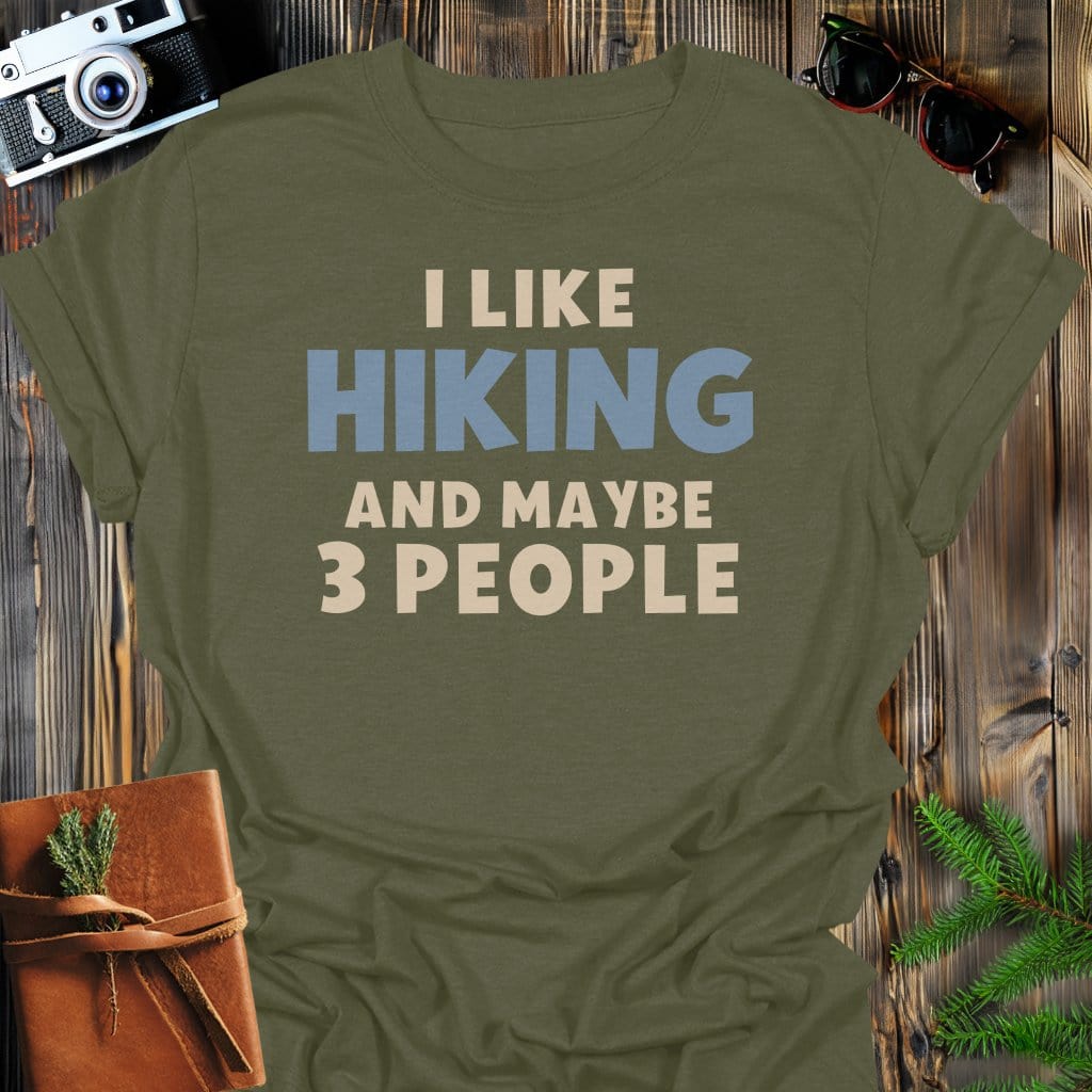 Hiking Mood T-Shirt In Military Green / S Lightweight adventure tee for outdoor lovers Perfect for hiking camping or road trips Made from soft breathable cotton for all-day comfort Ideal for nature lovers and adventurers FAYO Threads outdoor apparel remember Fun Awaits You Outside