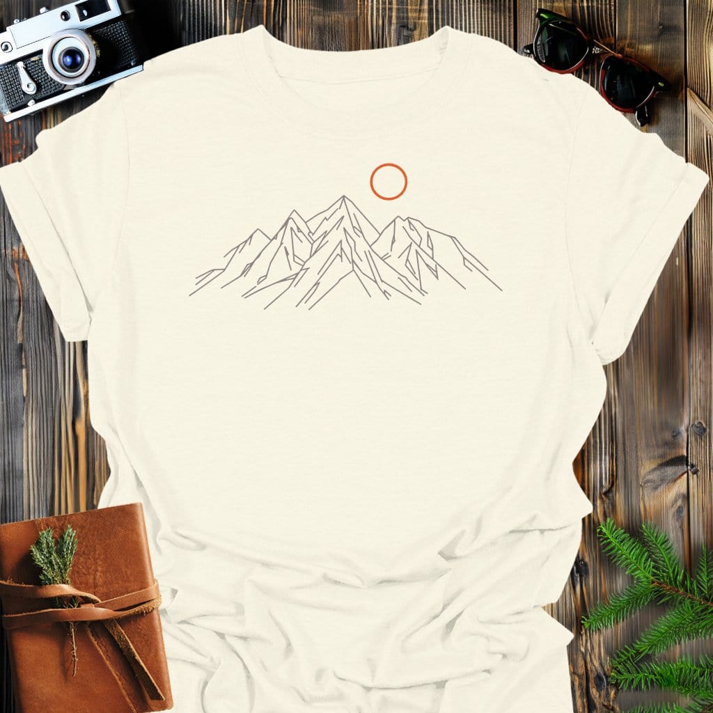 Summit Solstice T-Shirt In S / Natural Lightweight adventure tee for outdoor lovers Perfect for hiking camping or road trips Made from soft breathable cotton for all-day comfort Ideal for nature lovers and adventurers FAYO Threads outdoor apparel remember Fun Awaits You Outside