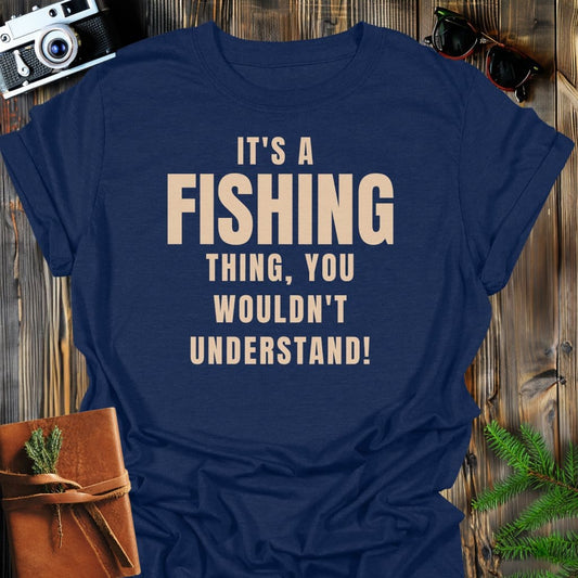 Fishing Life T-Shirt In Navy / S Lightweight adventure tee for outdoor lovers Perfect for hiking camping or road trips Made from soft breathable cotton for all-day comfort Ideal for nature lovers and adventurers FAYO Threads outdoor apparel remember Fun Awaits You Outside