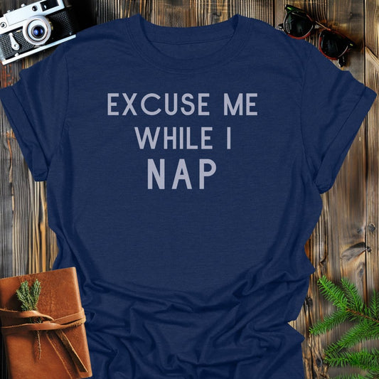 Nap Needed T-Shirt In Navy / S Lightweight adventure tee for outdoor lovers Perfect for hiking camping or road trips Made from soft breathable cotton for all-day comfort Ideal for nature lovers and adventurers FAYO Threads outdoor apparel remember Fun Awaits You Outside