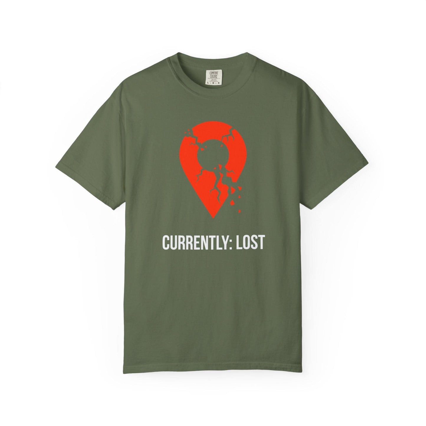 Currently Lost T-Shirt In Sage / S Lightweight adventure tee for outdoor lovers Perfect for hiking camping or road trips Made from soft breathable cotton for all-day comfort Ideal for nature lovers and adventurers FAYO Threads outdoor apparel remember Fun Awaits You Outside