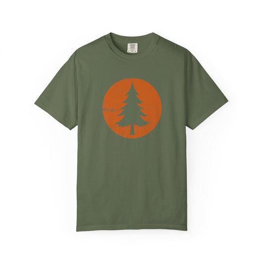 Distressed Tree T-Shirt In Sage / S Lightweight adventure tee for outdoor lovers Perfect for hiking camping or road trips Made from soft breathable cotton for all-day comfort Ideal for nature lovers and adventurers FAYO Threads outdoor apparel remember Fun Awaits You Outside