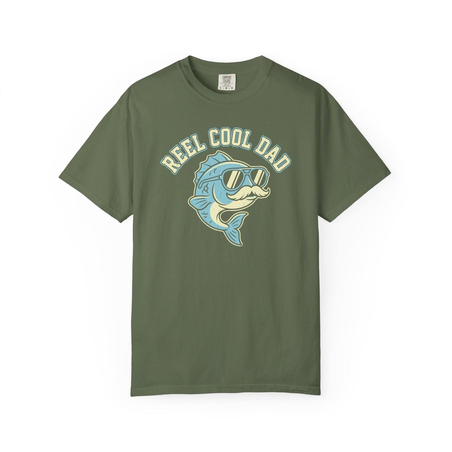 Reel Cool Dad T-Shirt In Sage / S Lightweight adventure tee for outdoor lovers Perfect for hiking camping or road trips Made from soft breathable cotton for all-day comfort Ideal for nature lovers and adventurers FAYO Threads outdoor apparel remember Fun Awaits You Outside
