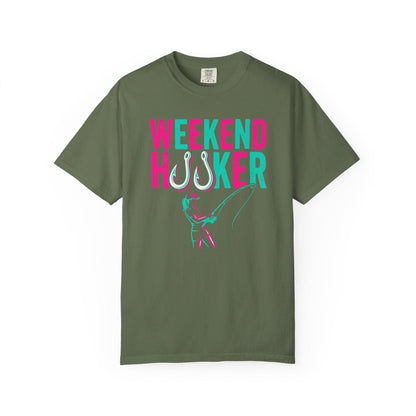 Weekend Hooker T-Shirt In Sage / S Lightweight adventure tee for outdoor lovers Perfect for hiking camping or road trips Made from soft breathable cotton for all-day comfort Ideal for nature lovers and adventurers FAYO Threads outdoor apparel remember Fun Awaits You Outside